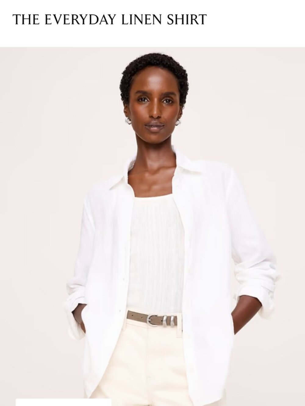 Banana Republic Everyday Linen Shirt White Size Small